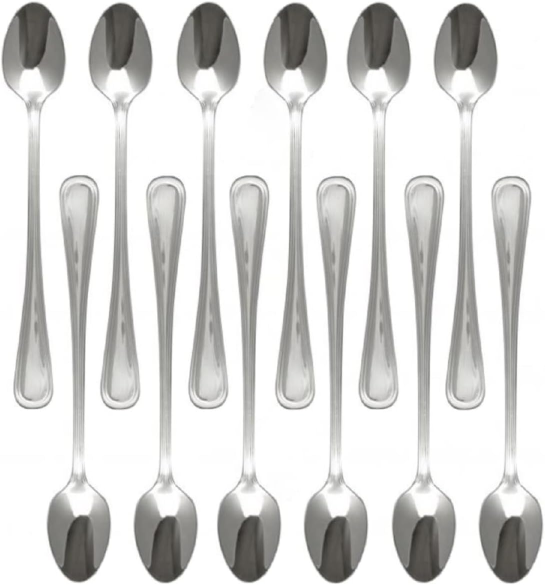 True Silverware Atlantic Set of 12- Stainless Steel Flatware Silverware Cutlery Kitche ...
