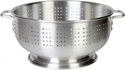 Aluminum Heavy Duty Colander with Handles and Stable Base - Pasta Spaghetti Berry Fruit Vegetable Kitchen Food Strainer Basket