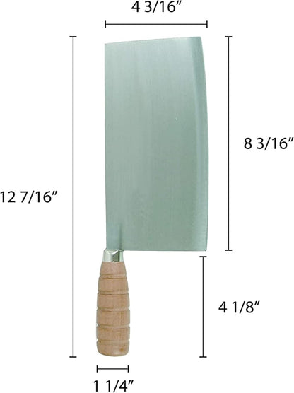 Cast Iron Ping Knife/Cleaver with Wooden Handle- Meat Bone Chopper for Butcher Slicing Vegetables Butcher Chopper Kitchen Knife for Home Kitchen and Restaurant