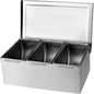 Stainless Steel Condiment Bar (Open Bottom) - Condiment Dispenser Serving Container Garnish Tray Bar Caddy Condiment Server Caddy Garnish Holder for Home Work Restaurant