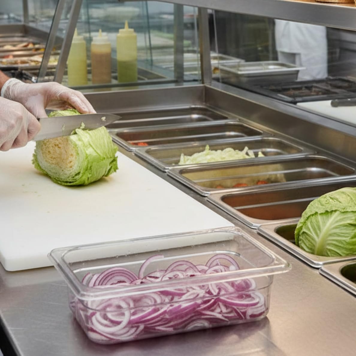 Deep Polycarbonate Food Pan - Commercial Restaurant Food Storage Containers Hotel Pans for Catering Buffets Restaurants Fruits Vegetables Corns