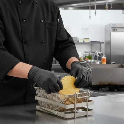 18 Slots Heavy Duty Tostada Shell Basket Nickel Plated 19-3/8" x 6-1/4" x 7-5/8" - Deep Fryer Tostada Holder Basket Heavy-Duty Tostada Fry Basket Taco Deep Fryer Taco Holder
