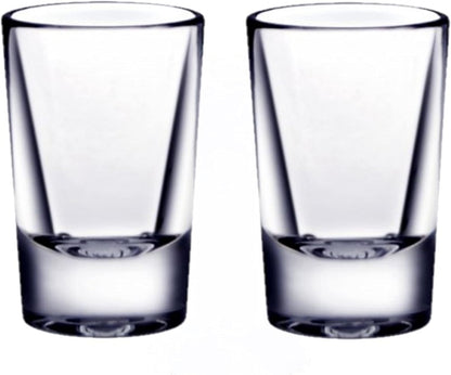 Straight Round Shot Glass Polycarbonate with Heavy Base Clear Color Set of 2- Liquor Plastic Drinking Glass Clear Shot Glass Tequila Shots for Whiskey Tequila Vodka Espresso