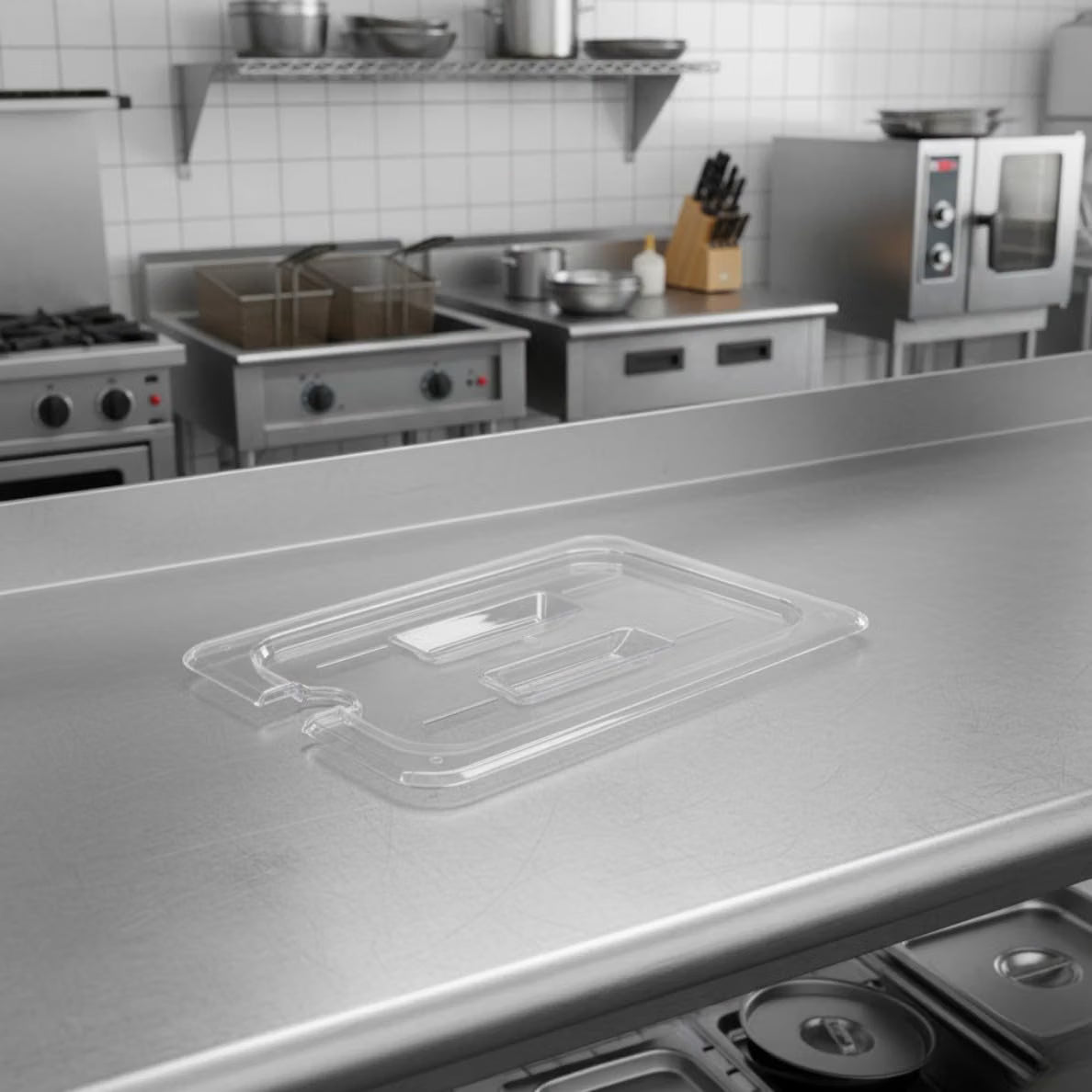 Solid Polycarbonate Food Pan Lid - Food Storage Container Cover Restaurant Commercial Hotel Pans Cover for Food Prep Fruits Vegetables Beans Corns