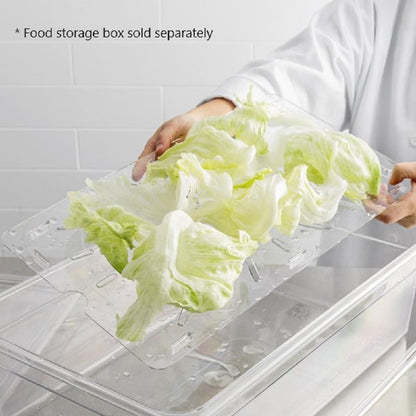 Food Storage Box Drain Shelf White Color- Food Storage Container Drain Shelf for Food Fruit Vegetables Sink Kitchen Restaurant Hotel Kitchen and Cafeteria