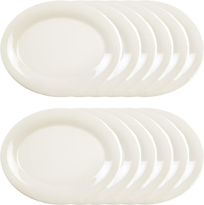 Oval Platter Pure Melamine Set of 12- Dishwasher Safe Break-Resistant Reusable Plates Kitchen Plates Dinnerware Serving Platter Dishes for Home Kitchen