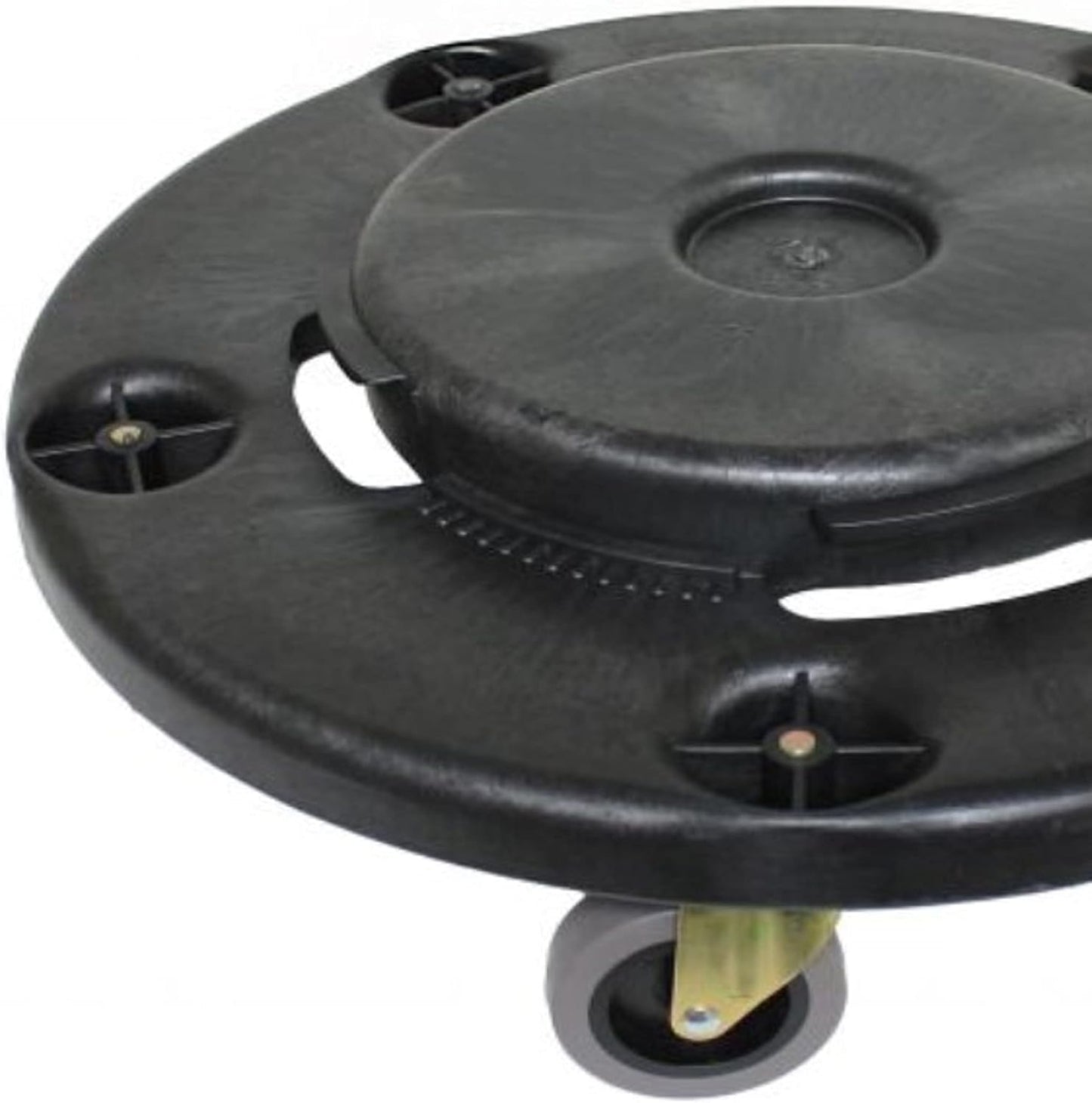 18” x 6” Black 5" Caster Trash Can Dollies with Rubber Wheels- Heavy-Duty Trash Can Dolly Plastic Dolly with Casters for Round Trash Cans Waste Container Dollies Trash Dolly