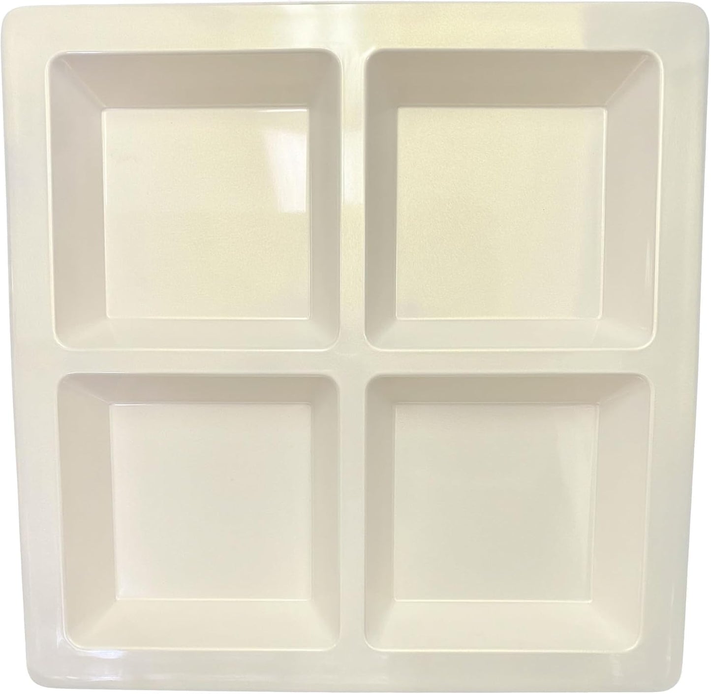 60 oz Rectangular 4-Section Tray Passion Melamine - Dishwasher Safe Serving Bowl Dipping Sauce Dishes Sauce Bowls for Dips Chips Veggies Fruits Home Restaurants