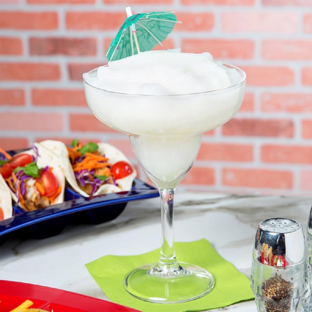 Margarita Glass Polycarbonate Clear Color- Stemware Beverage Plastic Drinking Glass Margarita Cup Martini Frozen Daiquiri Frozen Cocktail Glass