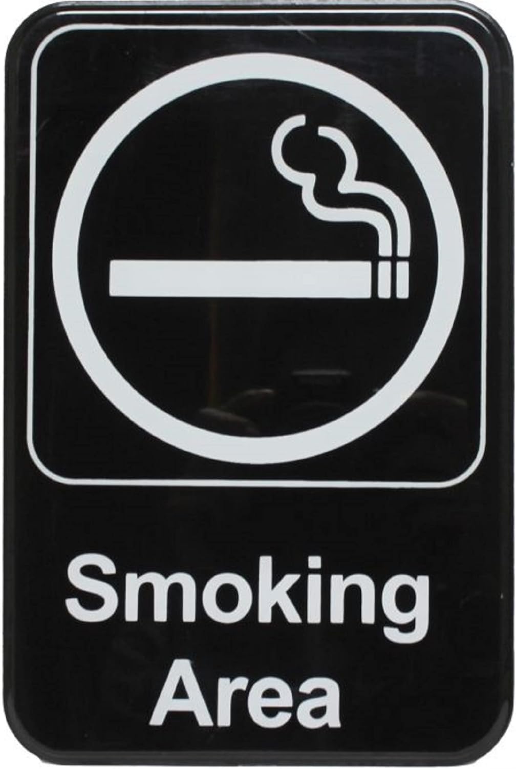 6" x 9" Smoking Area Sign with Easy Peel Self-Adhesive White on Black Color Set of 2- Waterproof Self Adhesive Store Signs Indoor/Outdoor Warning Marker Home Business Use