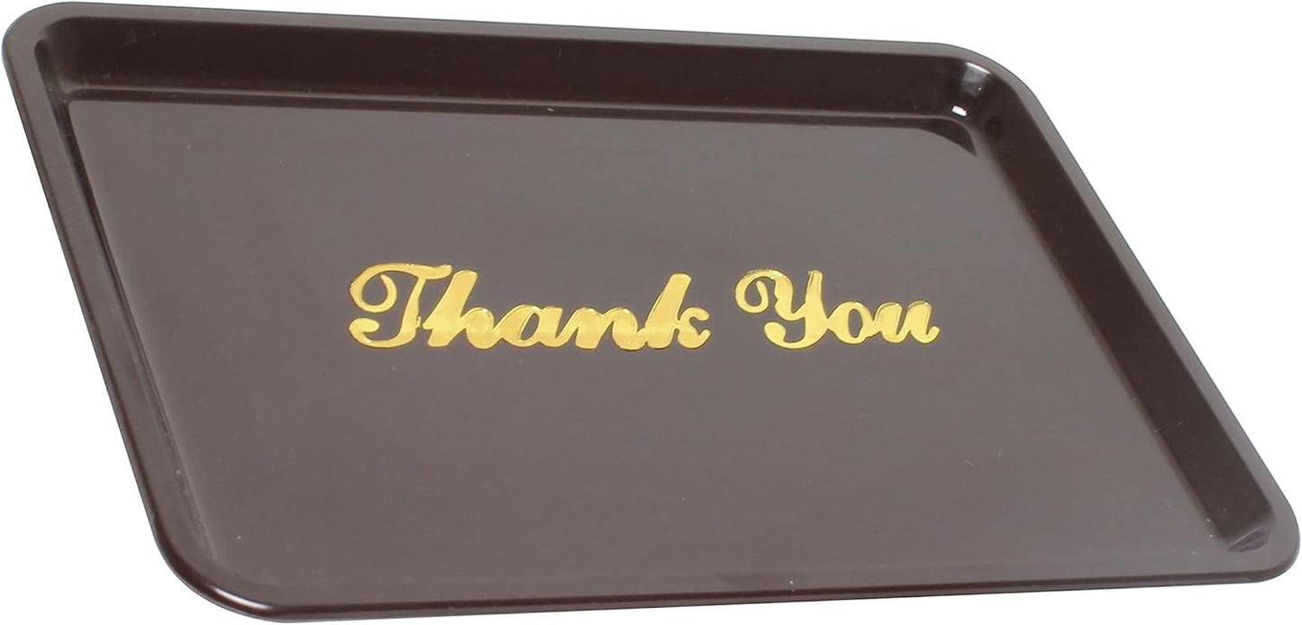 4 1/2" x 6 1/2" Plastic Tip Tray with Gold Thank You Imprint Color Set of 12 -Check Presenters for Restaurants Check Tip Trays Check Holders for Restaurants Bars Hotels