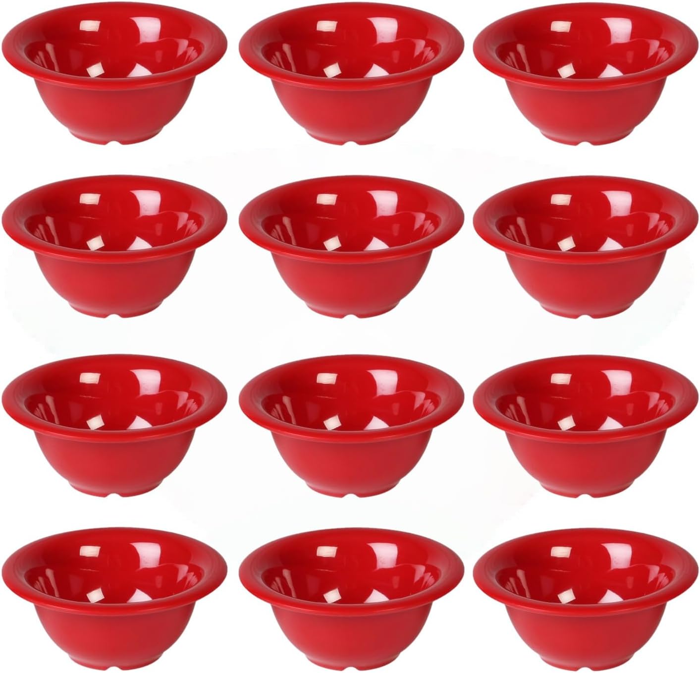 Soup Bowl Melamine Set of 12- Dishwasher Safe Break-Resistant Reusable Bowls Serving Soup Bowl Broth Cups Soup Bowls Ice Cream Dipping Sauce