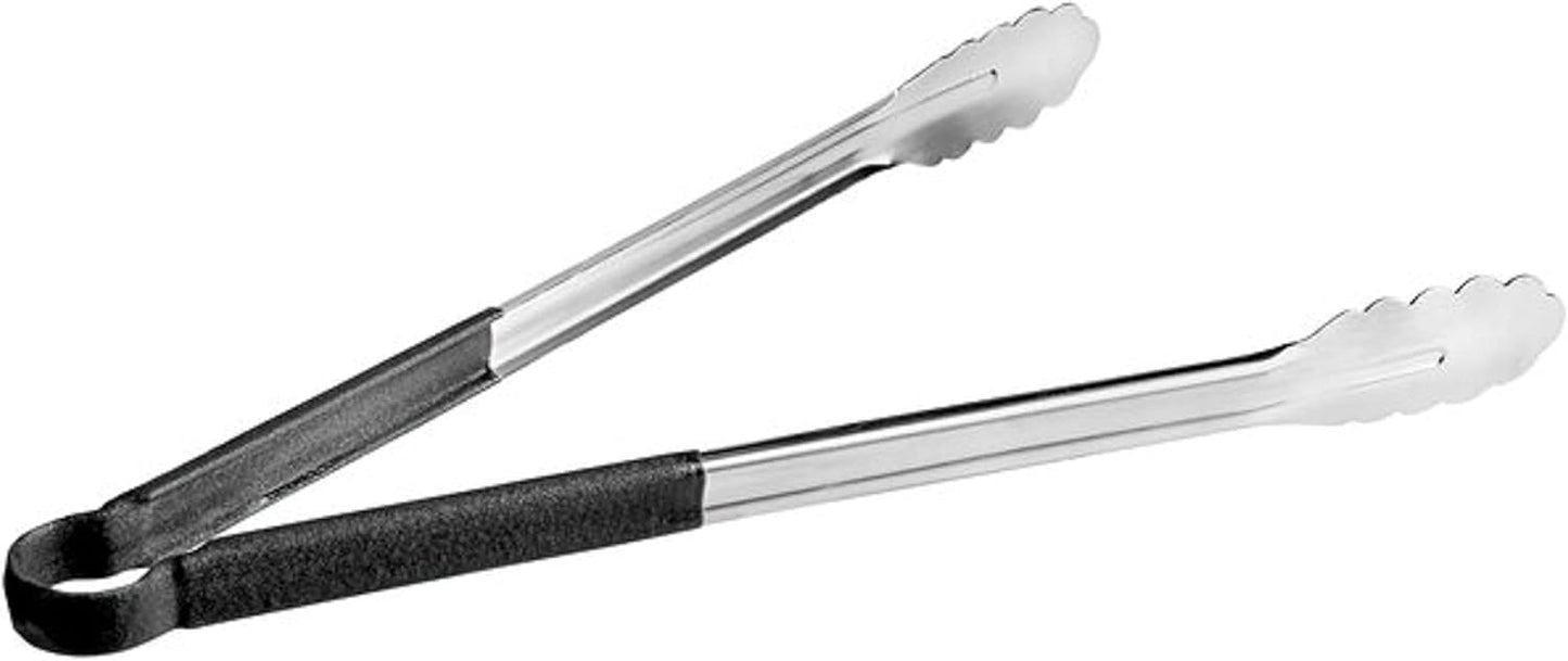 Stainless Steel Kitchen Tong with Non-Slip Coated Handles- Kitchen Tongs Metal Food Tongs Premium Stainless Steel Tongs for Cooking Food Salad Grilling Barbecue BBQ Buffet