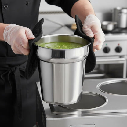 Stainless Steel Vegetable Inset Pan - for Soup Warmer and Soup Chafer Soup Pot Soup Station Applicable for Kitchen Hotel Catering Restaurant Buffet Parties Banquets