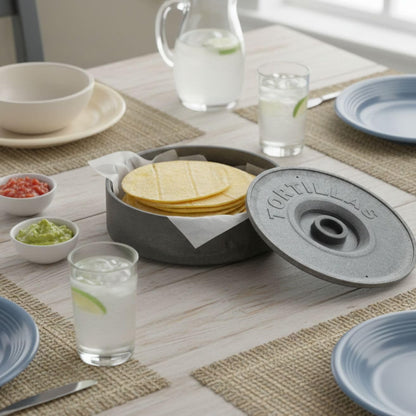 8-1/2" Tortilla Warmer/Server - Tortilla/Pancake Keeper Food Container Perfect for Keeping Tortillas Pancakes and Waffles Warm