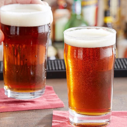 English Pub Glass Polycarbonate with Starburst Heavy Base Clear Color Comes in each- Pint Glass British Beer Glass Classics Craft Beer Glass Tumbler Pub Beer Glass