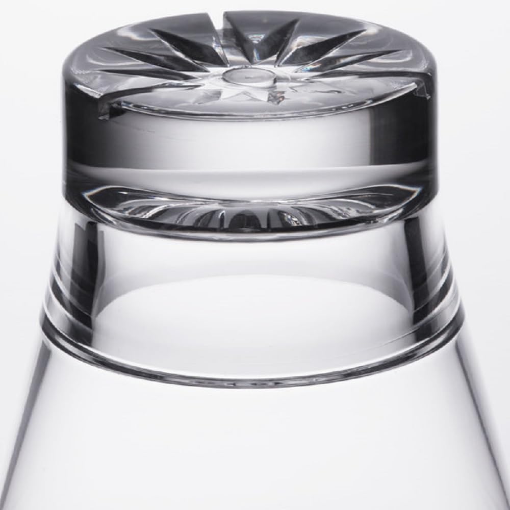 V-Shape Rock Glass Polycarbonate with Starburst Heavy Base Clear Color Comes in each - Liquor Cocktail Glass for Bar Old Fashioned Whiskey Glass Rocks Glass for Scotch Bourbon