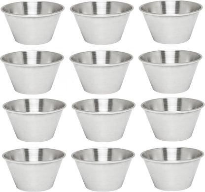 Stainless Steel Condiment Sauce Cups - Individual Round Condiments Cups Ramekins Dipping Sauce Cup Portion Dipping Sauce Kitchen Cups