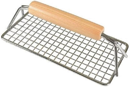 8" x 4" Heavy Duty Bacon Press Chrome Plated Steel with Wooden Handle - Heavy Duty Press Grill Press Meat Burger Bacon Steak Sausage for Perfectly Seared Bacon Steak & Sandwiches