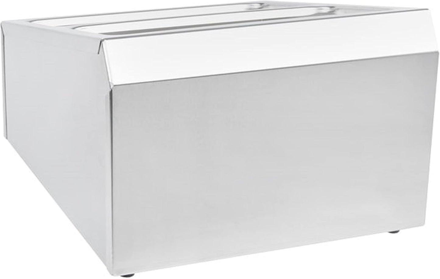 13-3/4" x 16-5/8" x 9" Stainless Steel Condiment Pack Holder with Three Divided Areas Fits 1/6 & 1/3 Steam Pans - Condiment Holder Organizer Hotel Pan Organizer Kitchen Restaurants