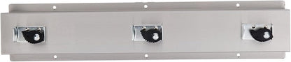 24" Stainless Steel 3 Slots Mop/Broom Rack - Holder Assembly for Mop Broom Racks Utility Cabinets Garage Storage System Garden Kitchen Tool Organizer