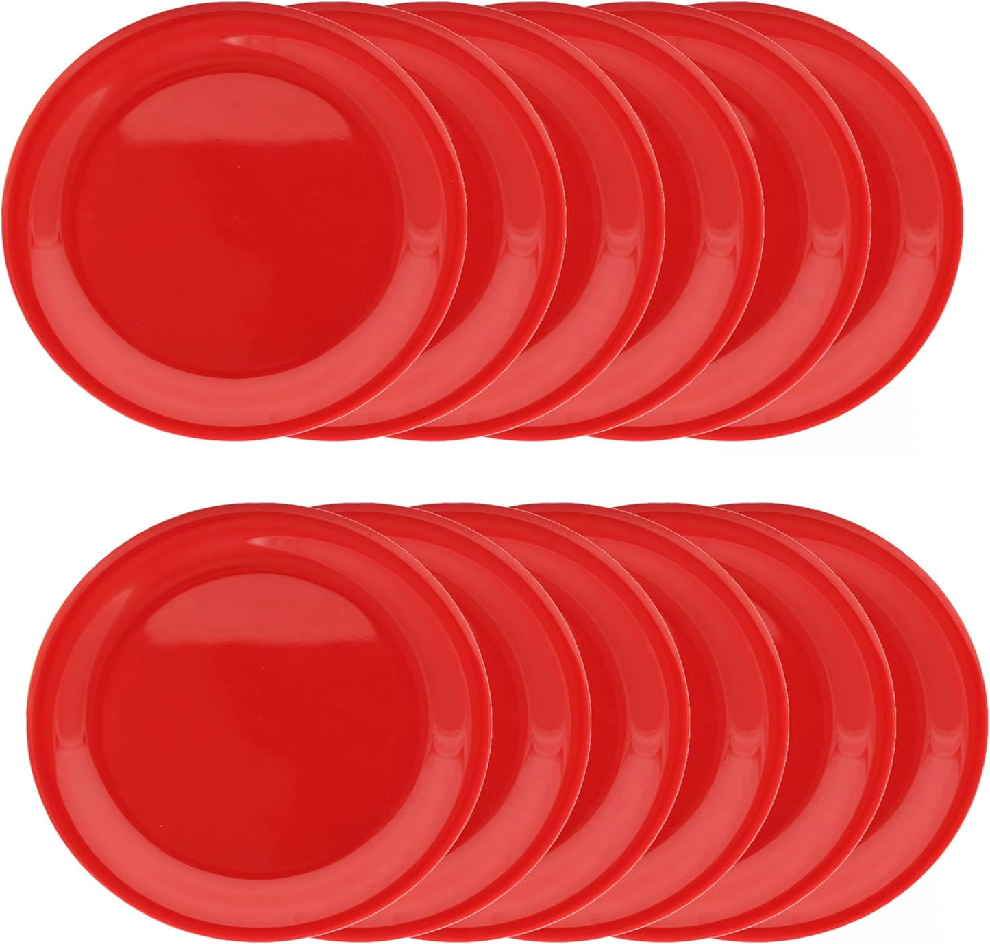 Round Dinner Plates Narrow Rim  Melamine Set of 12- Dishwasher Safe Break-Resistant Reusable Plates Kitchen Plates Dinnerware Dishes for Home Kitchen