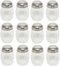 6 oz. Stainless Steel Slotted Swirl Glass Cheese Shaker Set of 12- Swirl design for Spices Parmesan Cheese Spice Shakers Salt & Pepper Shakers