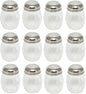 6 oz. Stainless Steel Slotted Swirl Glass Cheese Shaker Set of 12- Swirl design for Spices Parmesan Cheese Spice Shakers Salt & Pepper Shakers