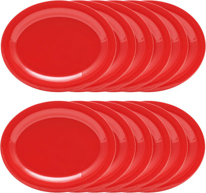 Oval Platter Pure Melamine Set of 12- Dishwasher Safe Break-Resistant Reusable Plates Kitchen Plates Dinnerware Serving Platter Dishes for Home Kitchen