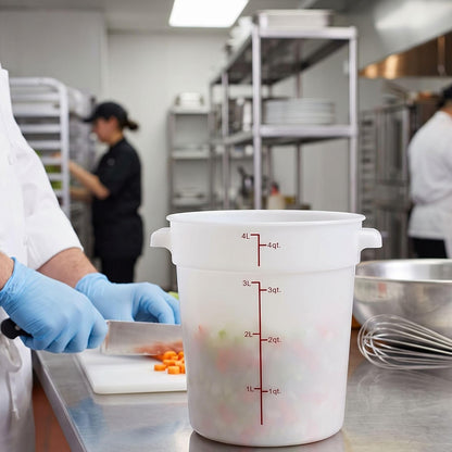 Round Food Storage Container Polypropylene - Commercial Food Storage Containers Meal Prep Containers Reusable Food Containers for Pantry Kitchen Storage Organization