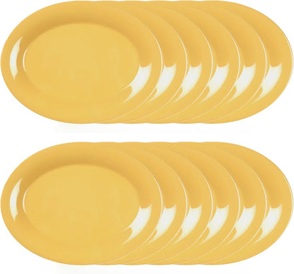Oval Platter Pure Melamine Set of 12- Dishwasher Safe Break-Resistant Reusable Plates Kitchen Plates Dinnerware Serving Platter Dishes for Home Kitchen