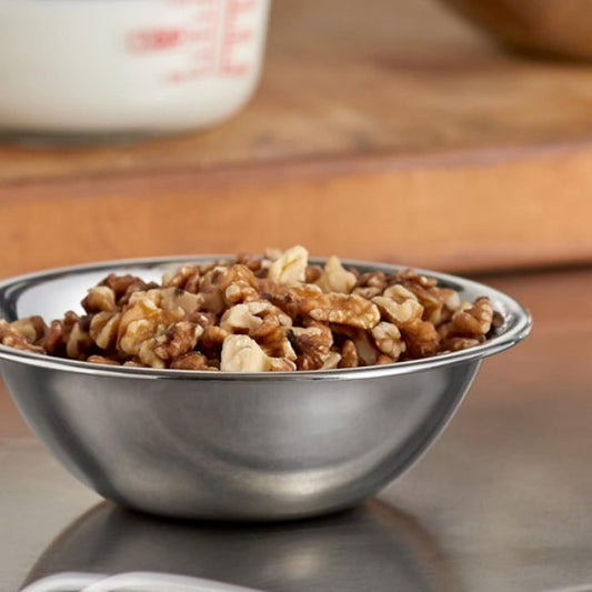Stainless Steel Mixing Bowls - 6.5" Wide - Flat Bottom and Rim