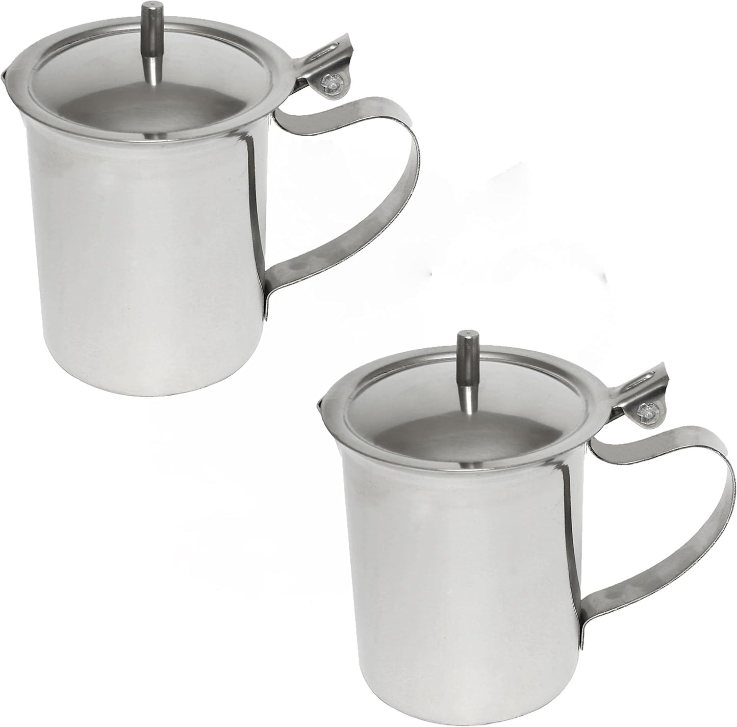 10 oz. Stainless Steel Creamer Server Set of 2- for Milk Coffee Cream Salad Dressing Maple Syrup Sugar Espresso Machine for Restaurant Cafes Home Used