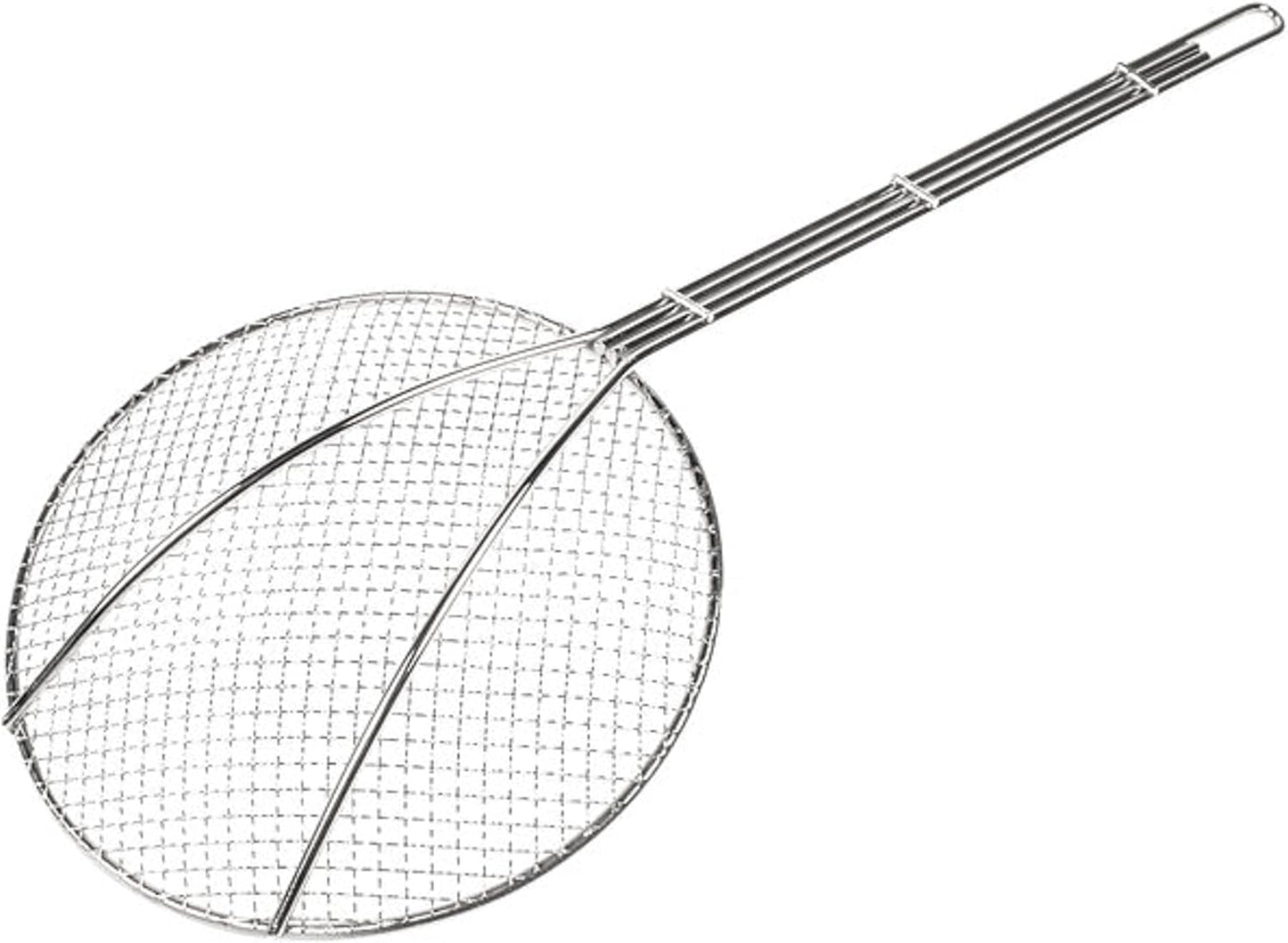 Round Wire Skimmer Nickel Plated- Mesh Strainer Skimmer Kitchen Utensil Food Strainer Skimmer Spoon for Cooking Sieve Sifters Rice Quinoa Pasta Fruits Vegetables