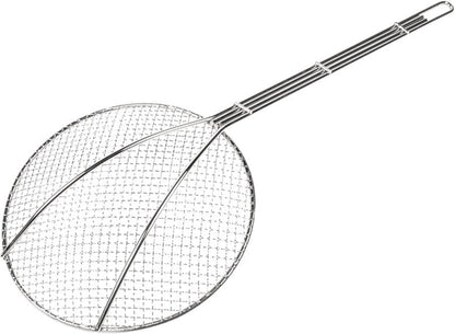 Round Wire Skimmer Nickel Plated- Mesh Strainer Skimmer Kitchen Utensil Food Strainer Skimmer Spoon for Cooking Sieve Sifters Rice Quinoa Pasta Fruits Vegetables