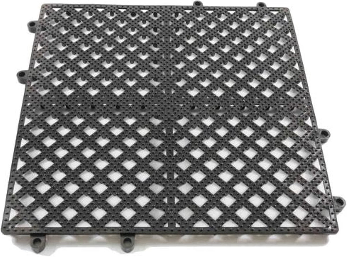 12" x 12" Interlocking Bar Mat Black Color - Bar Service Spill Mat Service Mat for Cocktail Bartender Glasses Drying Mat Perfect for Kitchen Countertop Bars Cafe Home & Restaurants