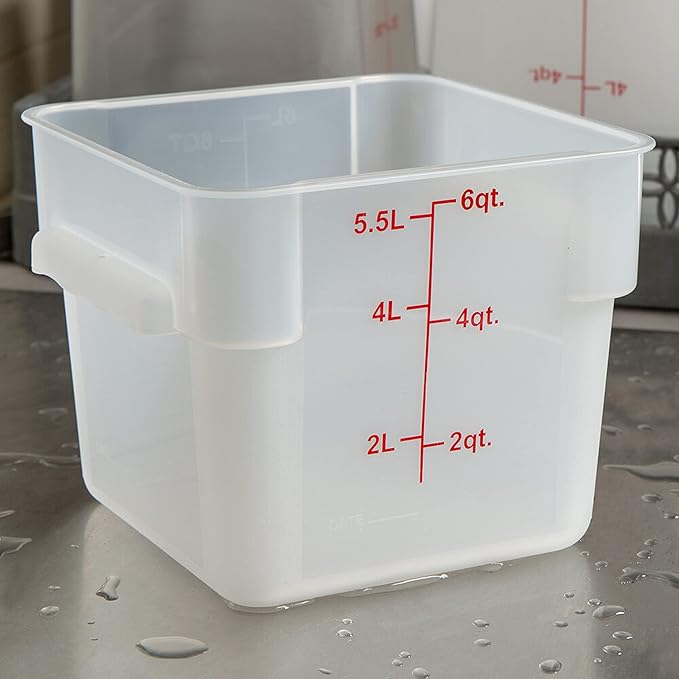 Polycarbonate Square Food Storage Container - Commercial Food Storage Containers Meal Prep Containers Reusable Food Containers for Pantry Kitchen Storage Organization
