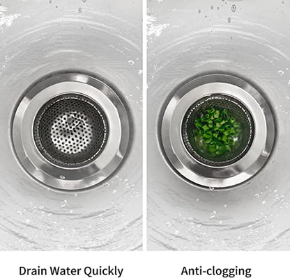 3-1/2” Stainless Steel Sink Strainer - Kitchen Strainer Kitchen Sink Drain Strainer Hair Catcher for Bathroom Sink Utility Slop Laundry