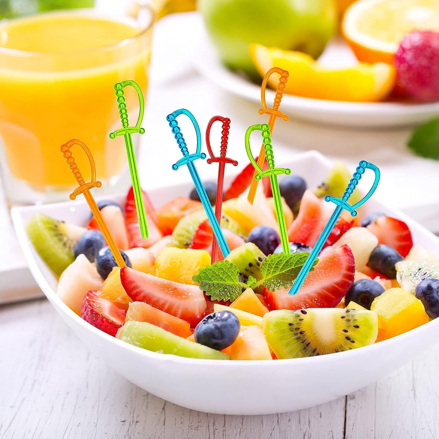 Picks Assorted Color Set of 500- Cocktail Picks Fancy Cocktail Toothpicks for Appetizers Cocktail Skewers Fruit Party Food Picks Appetizers Party Food Fruit Drinks Garnish