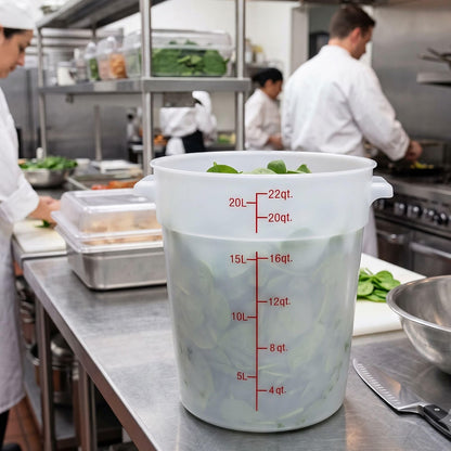 Round Food Storage Container Translucent Polypropylene- Commercial Food Storage Containers Meal Prep Containers Reusable Food Containers for Pantry Kitchen Storage Organization