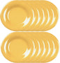 Round Dinner Plates Wide Rim Melamine Set of 12- Dishwasher Safe Reusable Plates Kitchen Plates Dinnerware Appetizer Plates Serving Plate Home Kitchen Restaurants