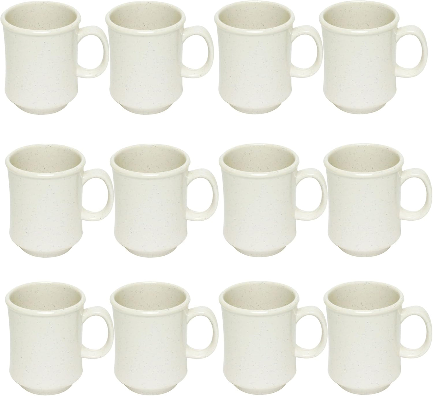 San Marino Mug Melamine Set of 12- Dishwasher Safe Break-Resistant Coffee Cup Set Reusable Plastic Cup for Latte Cappuccino Cocoa Hot Tea Mocha Home Cafe Restaurants