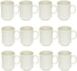 San Marino Mug Melamine Set of 12- Dishwasher Safe Break-Resistant Coffee Cup Set Reusable Plastic Cup for Latte Cappuccino Cocoa Hot Tea Mocha Home Cafe Restaurants