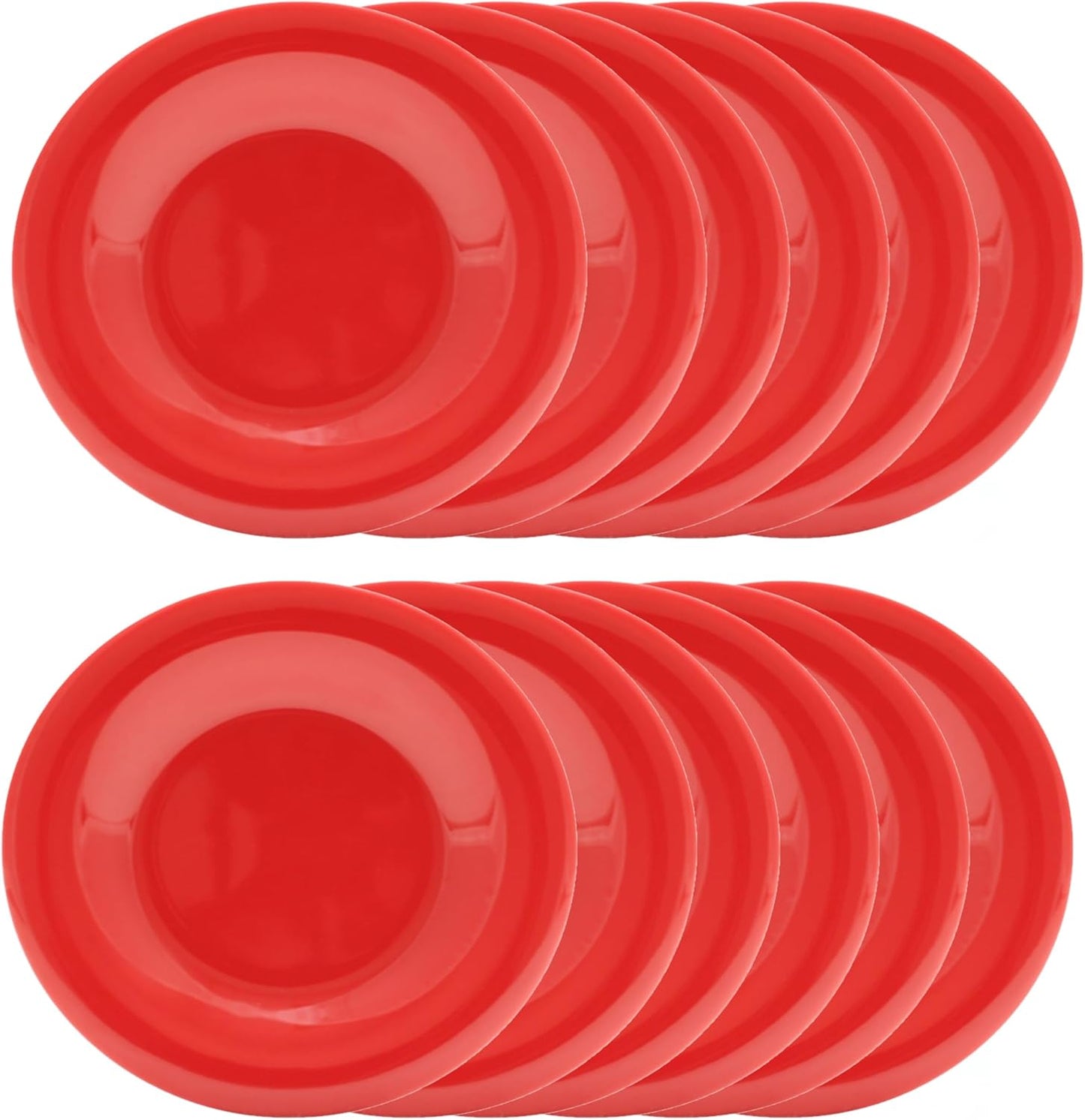 Round Dinner Plates Wide Rim Melamine Set of 12- Dishwasher Safe Reusable Plates Kitchen Plates Dinnerware Appetizer Plates Serving Plate Home Kitchen Restaurants