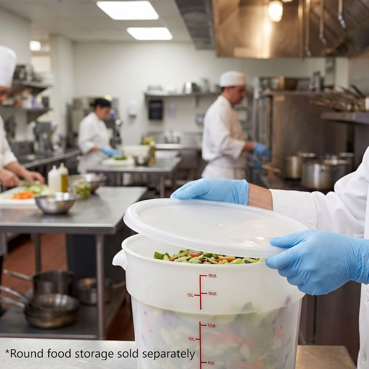 Round Food Storage Container Polypropylene - Commercial Food Storage Containers Meal Prep Containers Reusable Food Containers for Pantry Kitchen Storage Organization