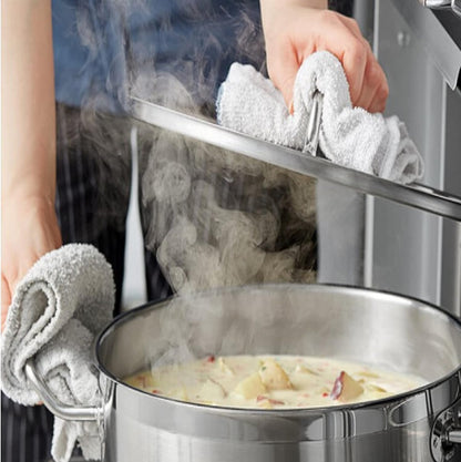 Aluminum Brazier Pot with Cover 6mm Thickness- Heavy Weight Cookware Braiser Pan Braising Pan Perfect Roasting Baking Sauteing Searing and Pan Frying Mirror-Finished