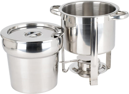 Stainless Steel Marmite Soup Chafing Dish Complete Set- Food Warmer Chafers and Buffet Warmer Set Soup Chafer Soup Warmer for Catering Event Party Holiday Buffet Weddings Catering
