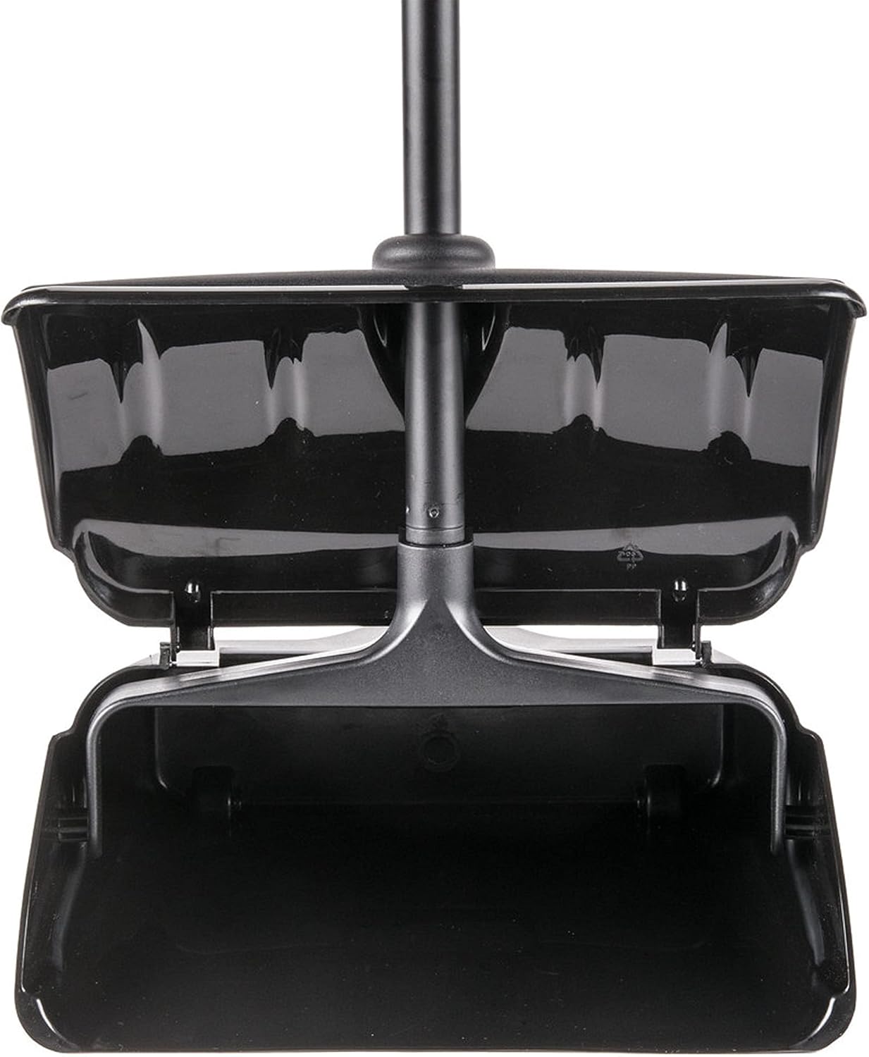 13" Pivoting Upright Lobby Dust Pan with Windbreak Cover- Dustpan with Long Handle Compatible with Any Broom for Lobby Restaurant Office Home Dog Pooper Scooper