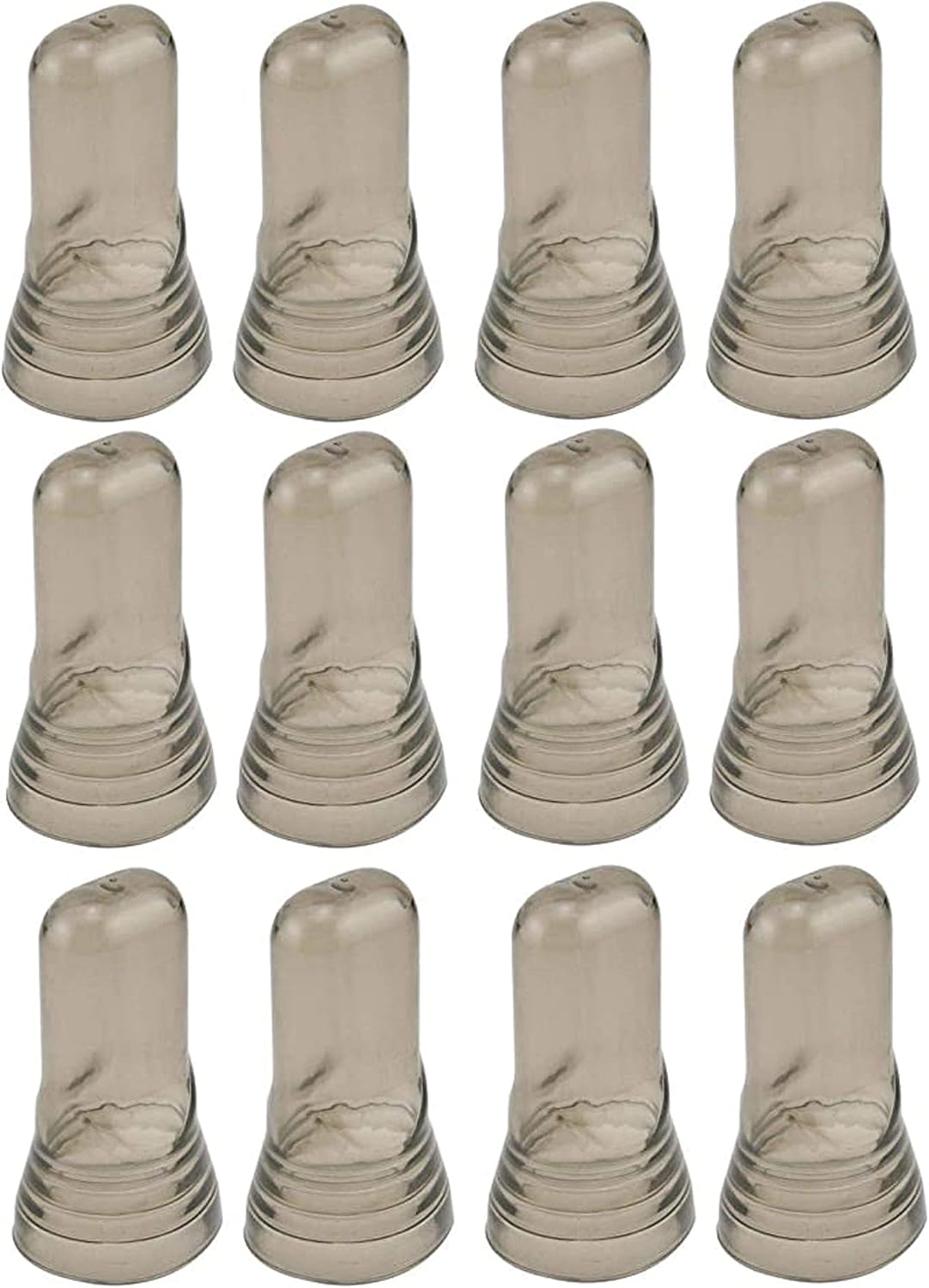 Universal Liquor Pourer Cover Smoky-Clear Color PolyVinyl Chloride Set of 12- Pourer Cap Liquor Bottle Pourer Cover Dispenser Spout Dust Covers Bottle Pour Spout Cover