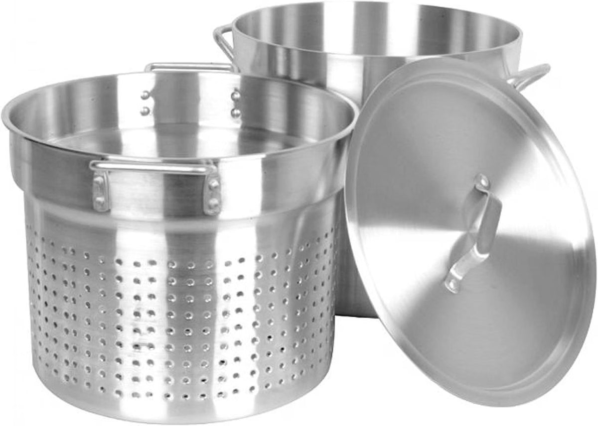 Aluminum Pasta Cooker 3 Piece Set - Multipurpose Pasta Pot with Strainer Lid Pasta Pot Cookware for Spaghetti Vegetable Blanching Home Kitchen Restaurant